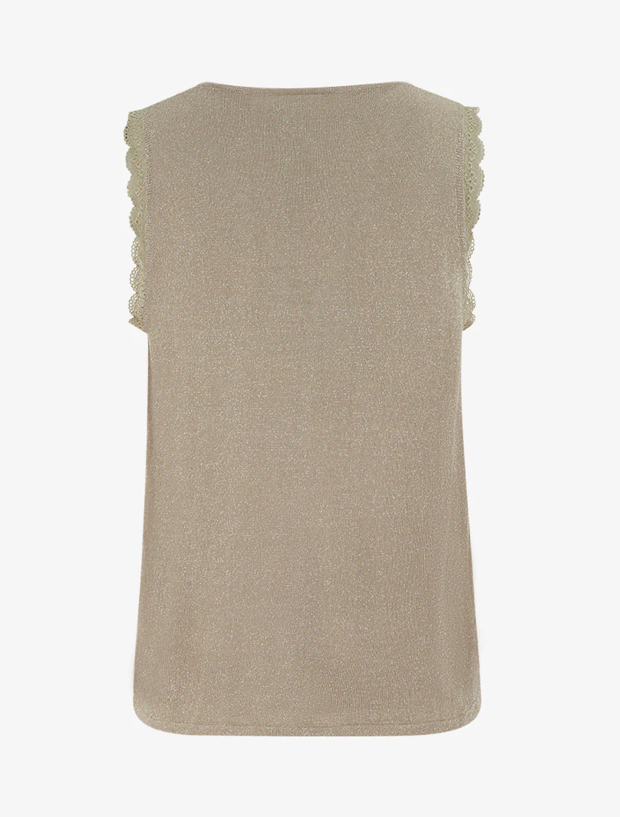 Irisé tanktop met kanten kraag - Mol - Image 2