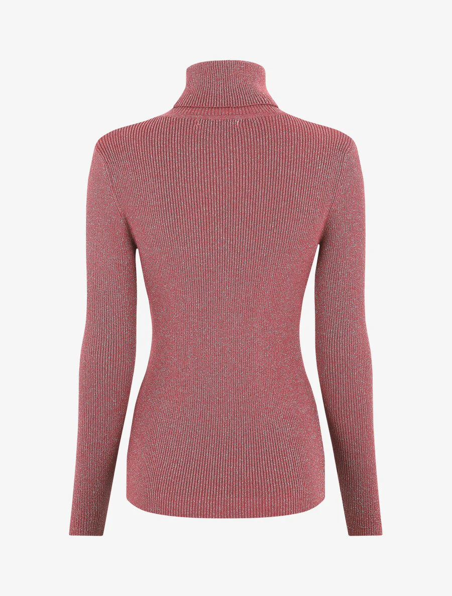 Iriserende en nauwsluitende coltrui - Oud roze - Image 2