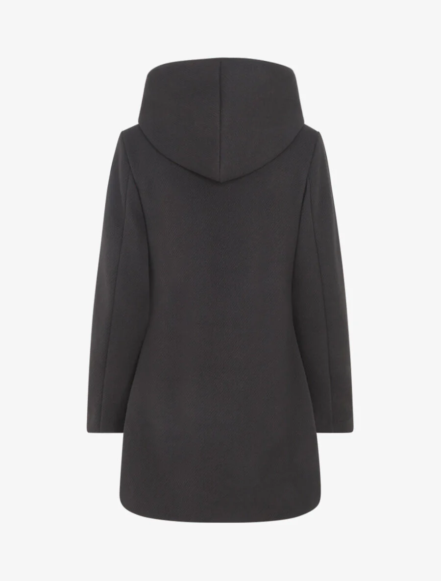Jas met capuchon en ritssluiting - zwart - Image 2