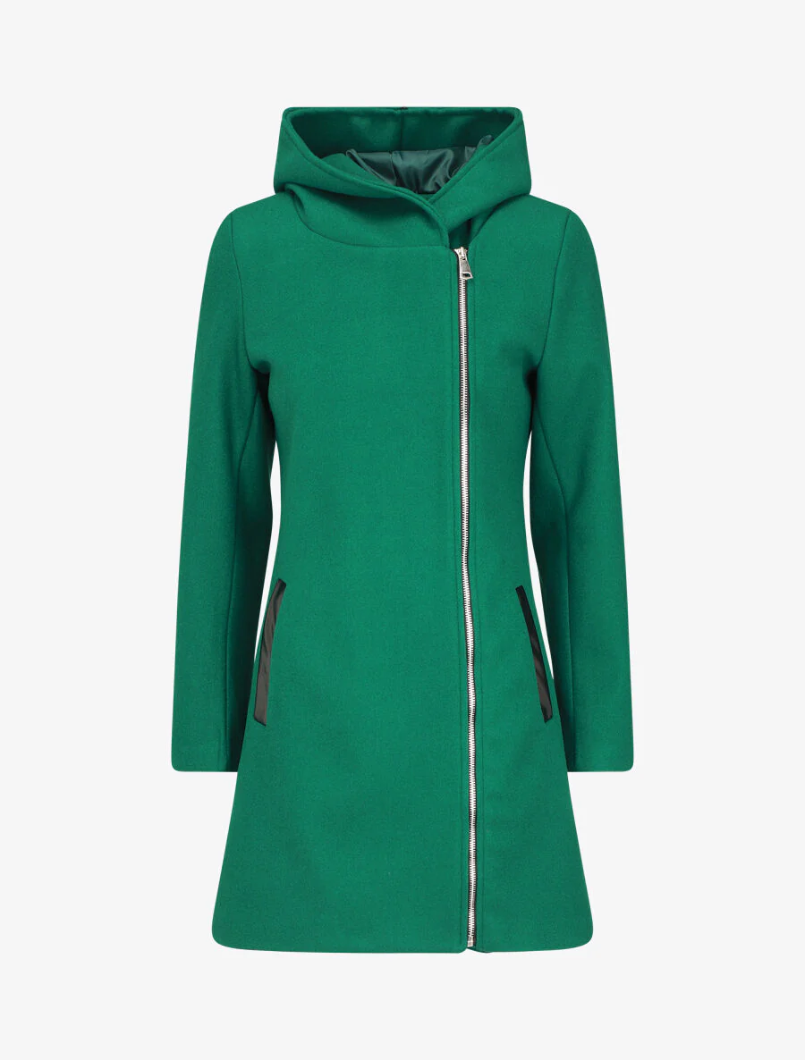 Jas met capuchon en ritssluiting - groen