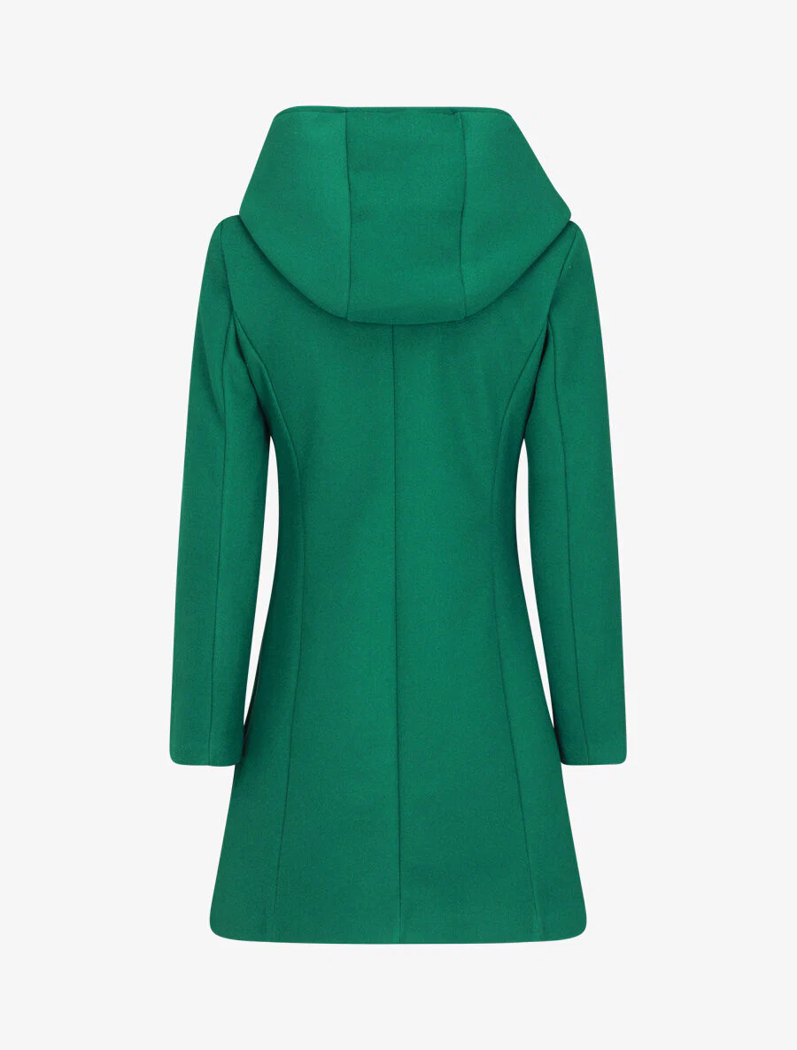 Jas met capuchon en ritssluiting - groen - Image 2