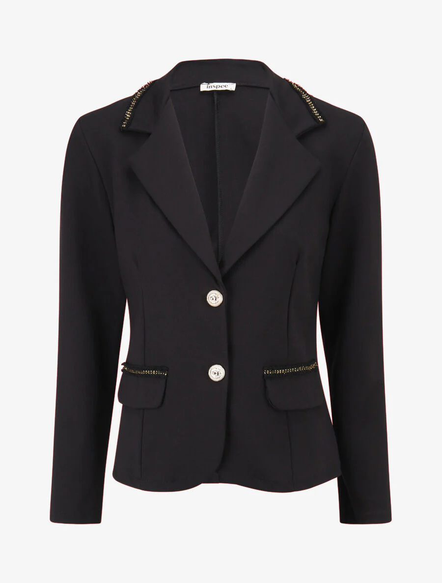 Jas met iriserende details - Zwart