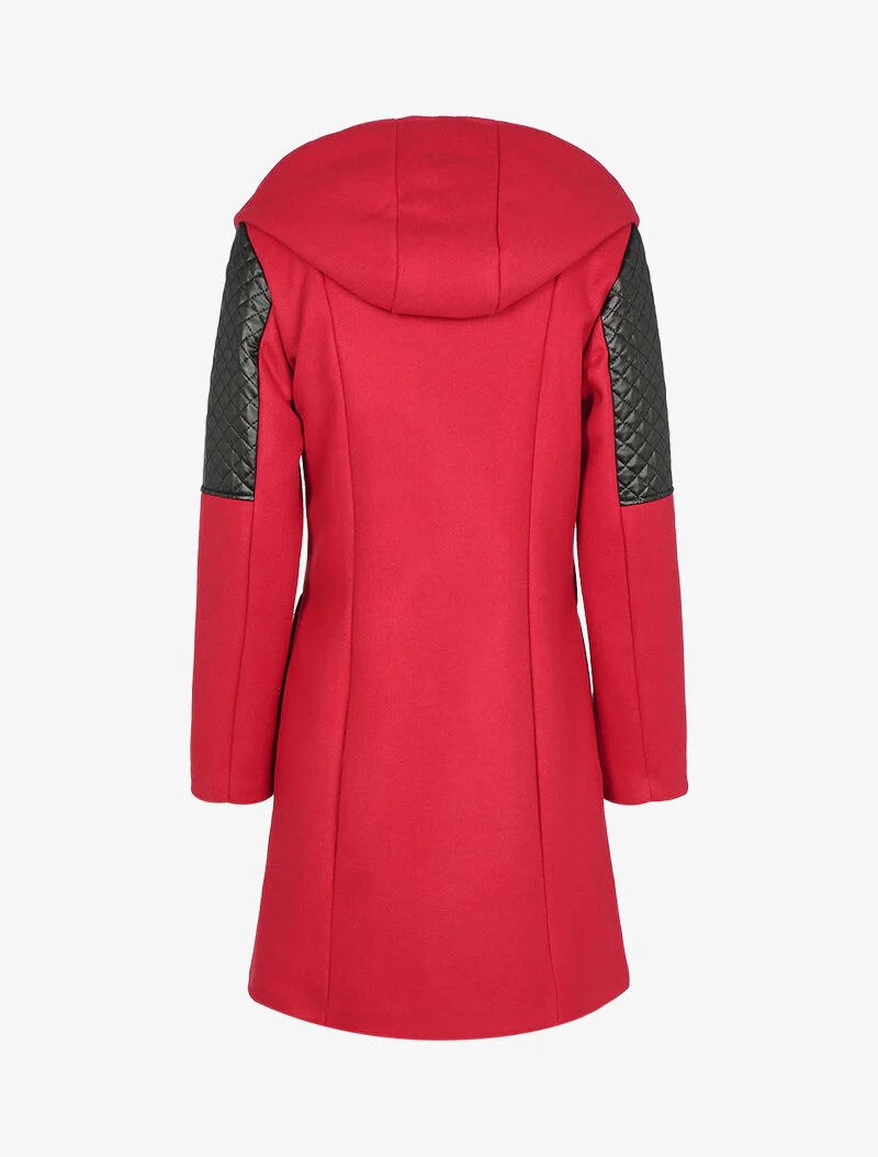 Jas met ritsen en gewatteerde schouders - rood - Image 2