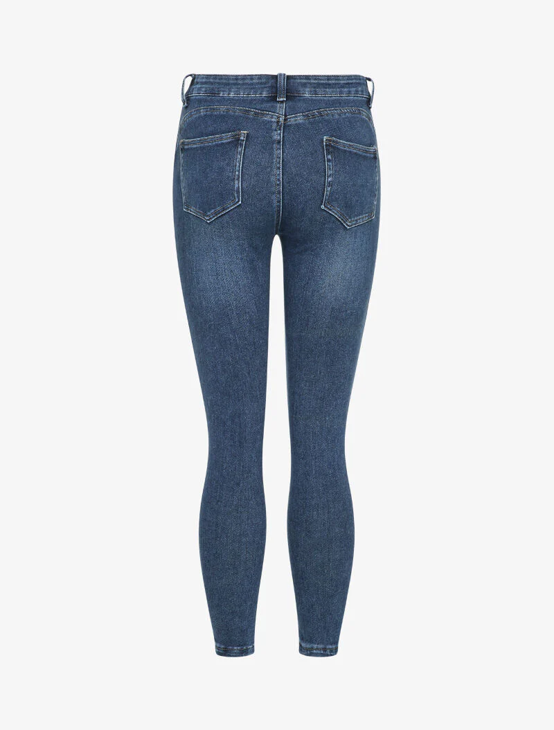 Jean 7/8 vervaagd skinny fit - Blauw denim - Image 2