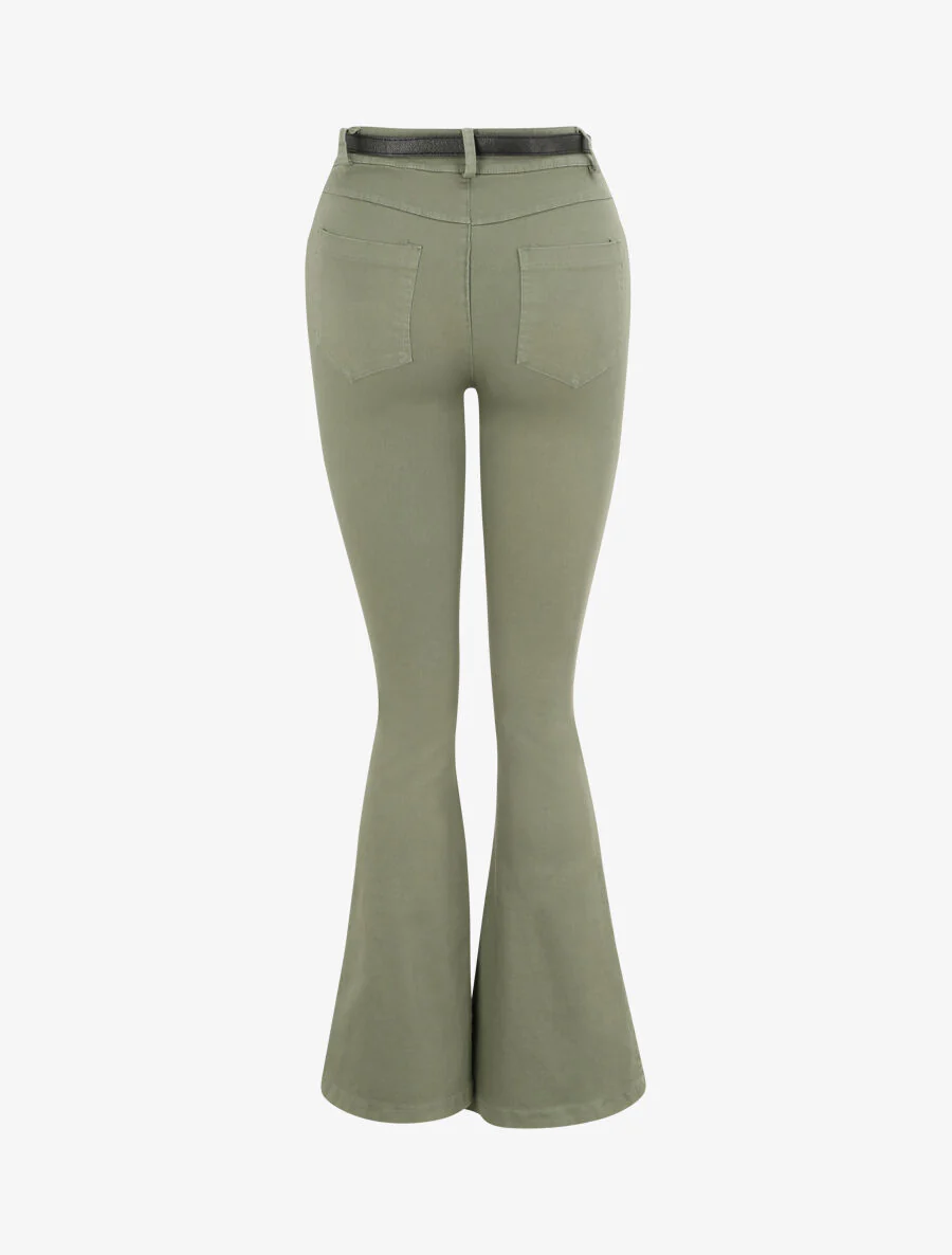 Jean eenkleurig - Khaki - Image 2