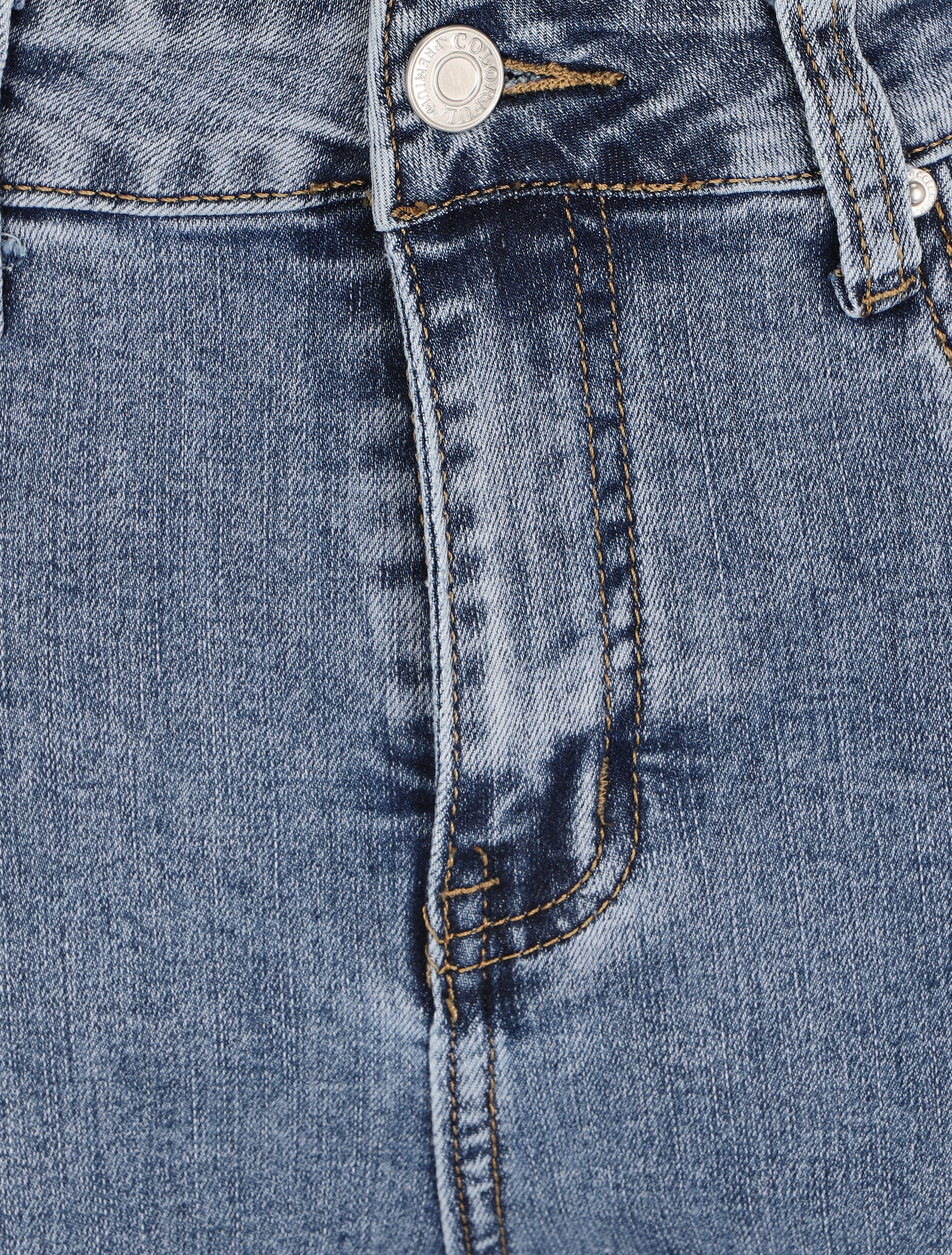Jean flare 7/8 met hoge taille en onafgewerkte randen - Lichtblauw - Image 3