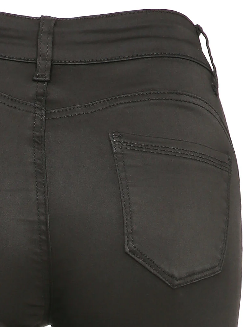 Jean flare satijneffect - Zwart - Image 3