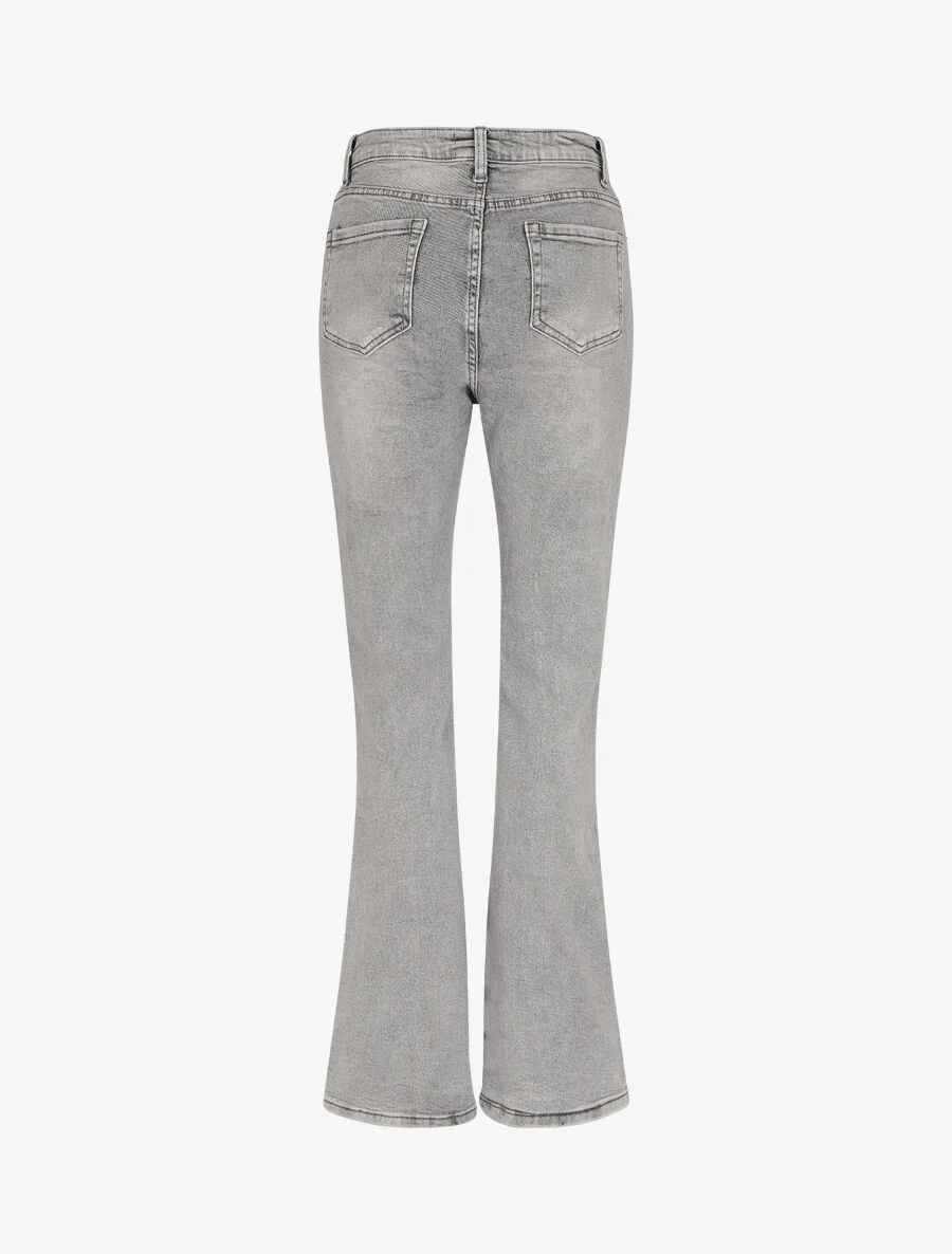 Jean flare met hoge taille - Grijs - Image 2