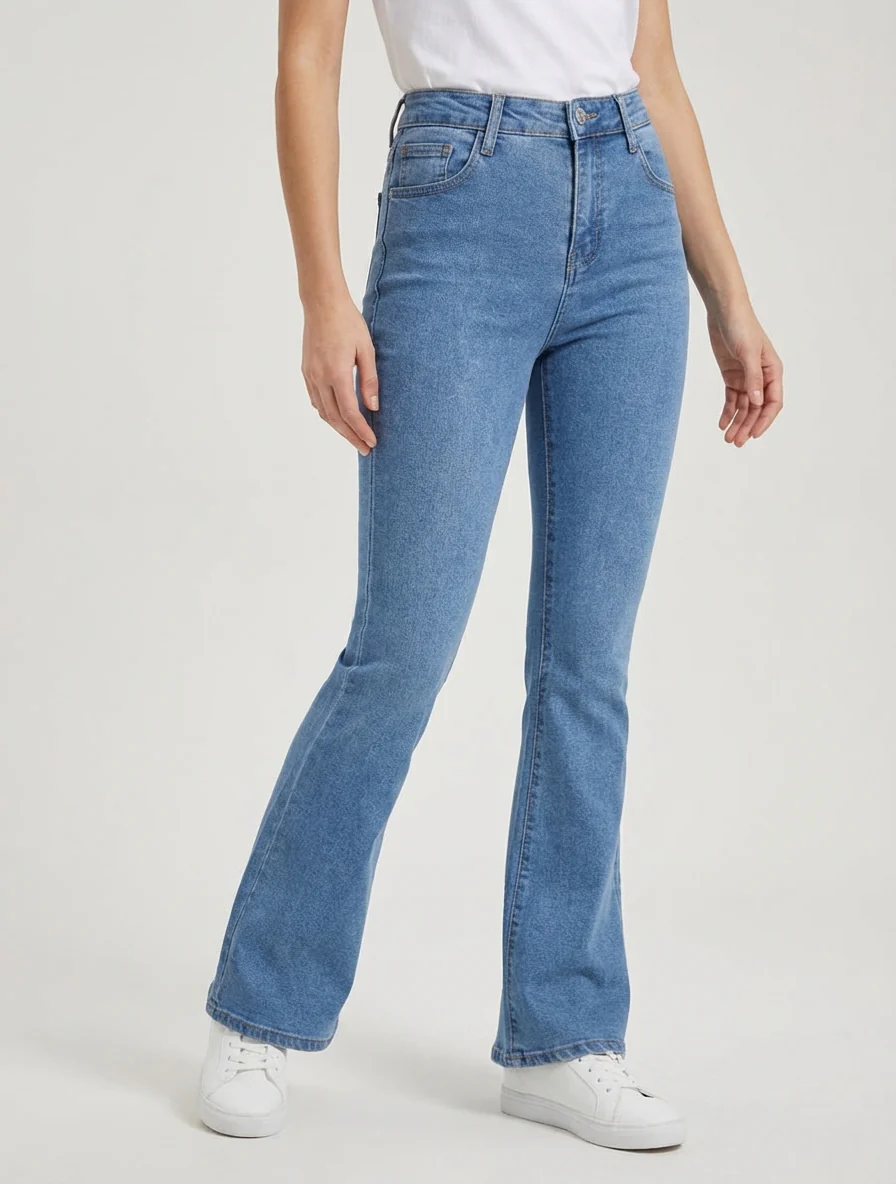 Jean flare stretch hoge taille - Blauw - Image 4