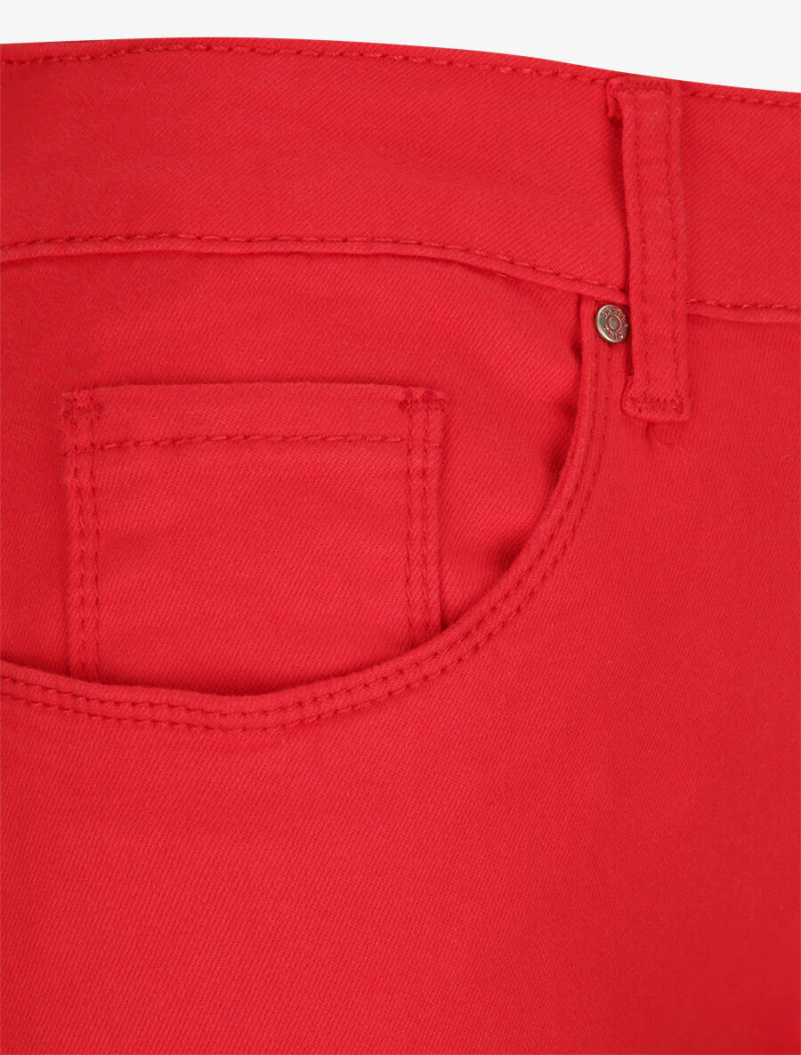 Jean hoge taille slank eenkleurig met hoge taille - Rood - Image 3