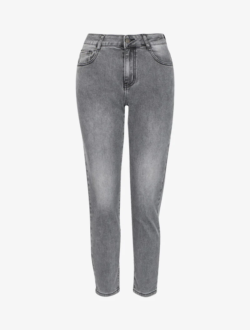Jean maat 7/8 met standaard taille - Lichtgrijs