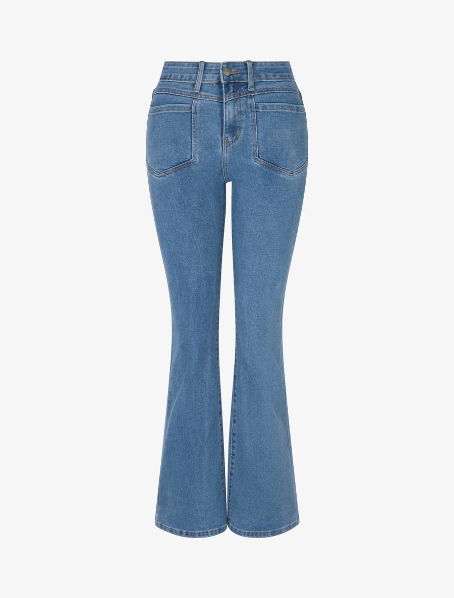 Jean met 4 zakken, flared fit - Blauw
