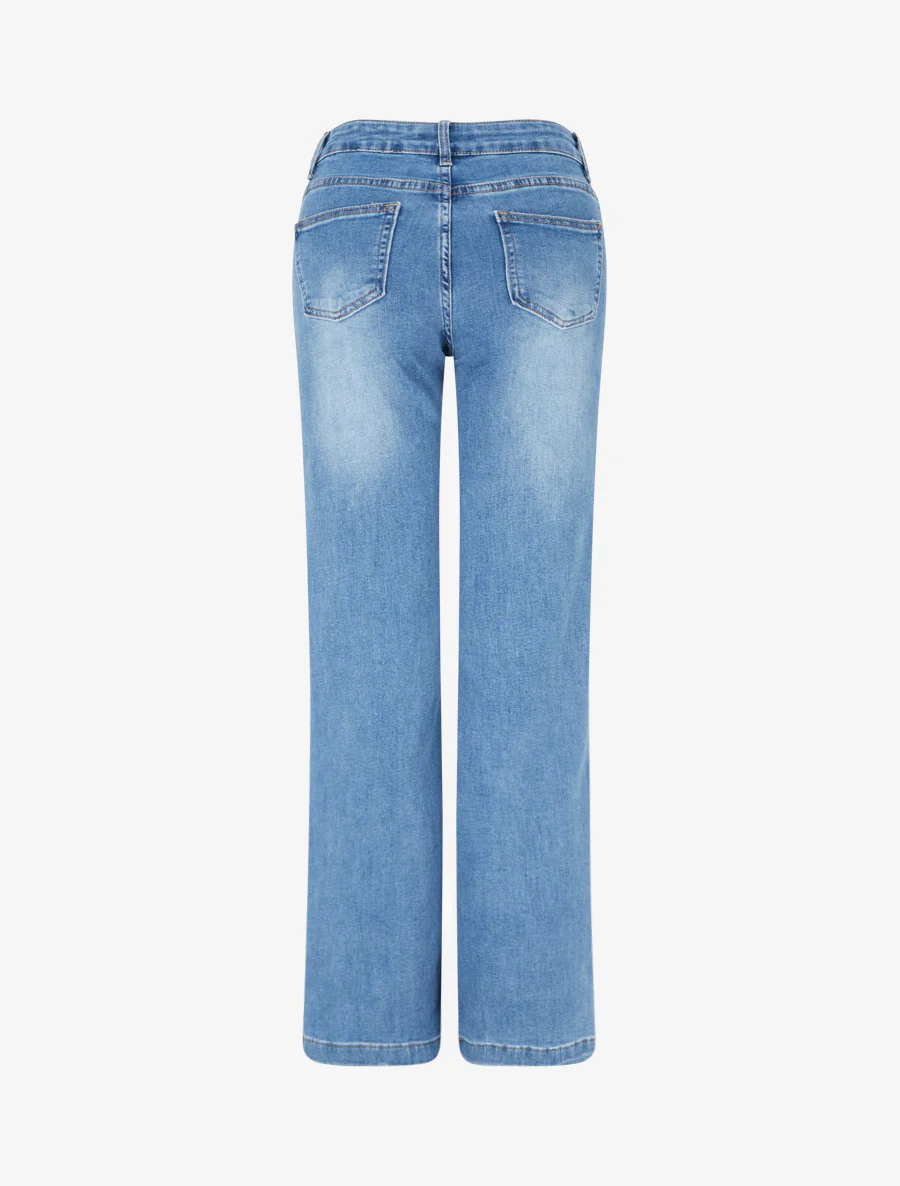 Jean met 4 zakken rechte pijp - Blauw - Image 2