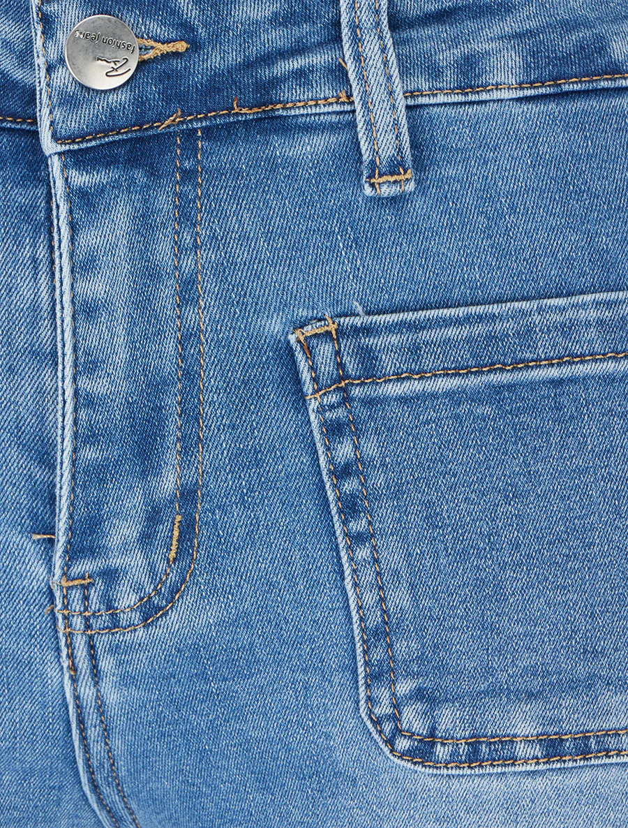 Jean met 4 zakken rechte pijp - Blauw - Image 3