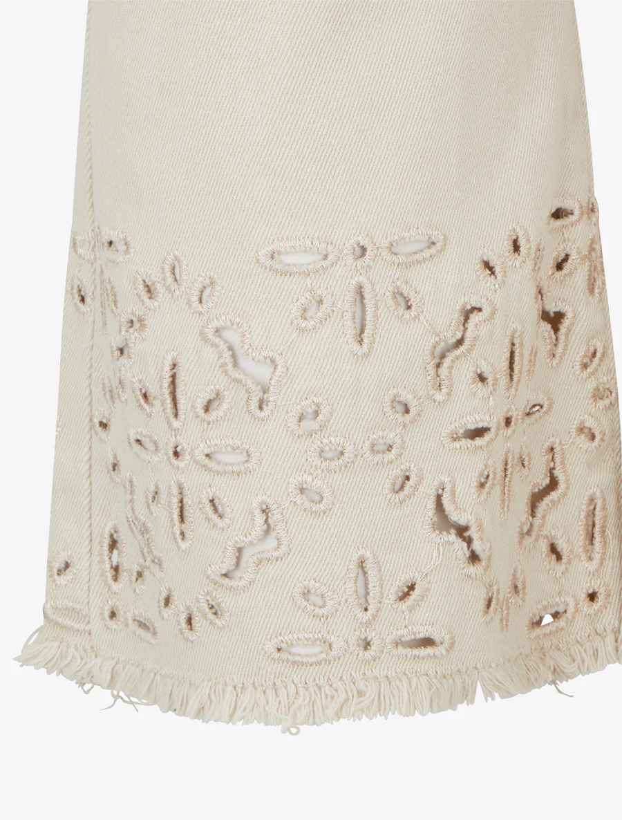 Jean met geborduurde randen. - Beige - Image 3