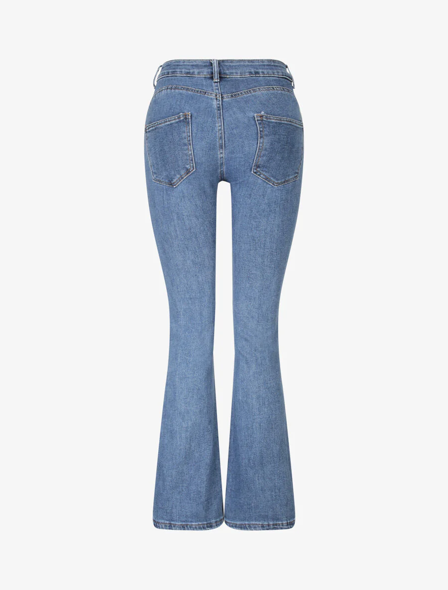 Jean met gespleten randen - Blauw - Image 2