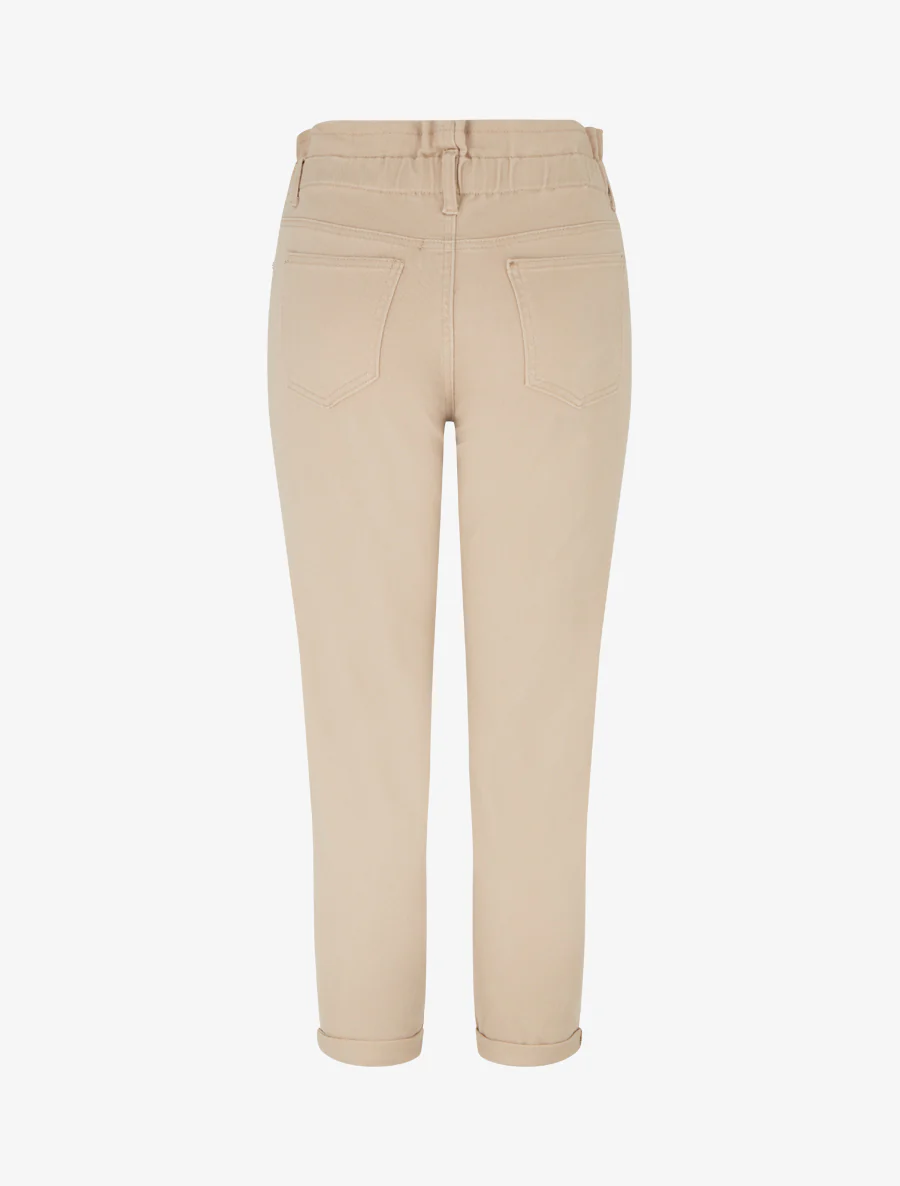 Jean met hoge elastische taille - Beige - Image 2