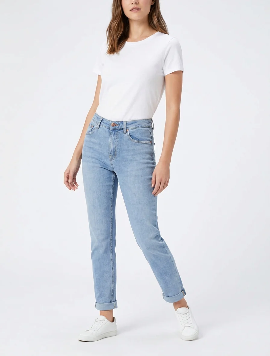 Jean met hoge taille - Lichtblauw - Image 4