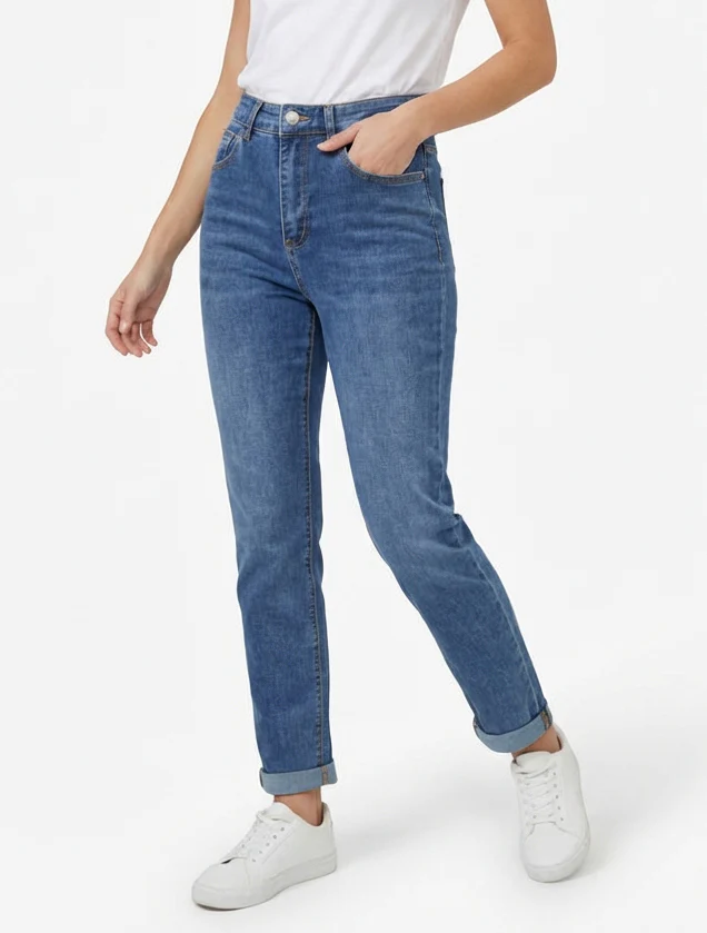 Jean met hoge taille - Blauwe denim - Image 4