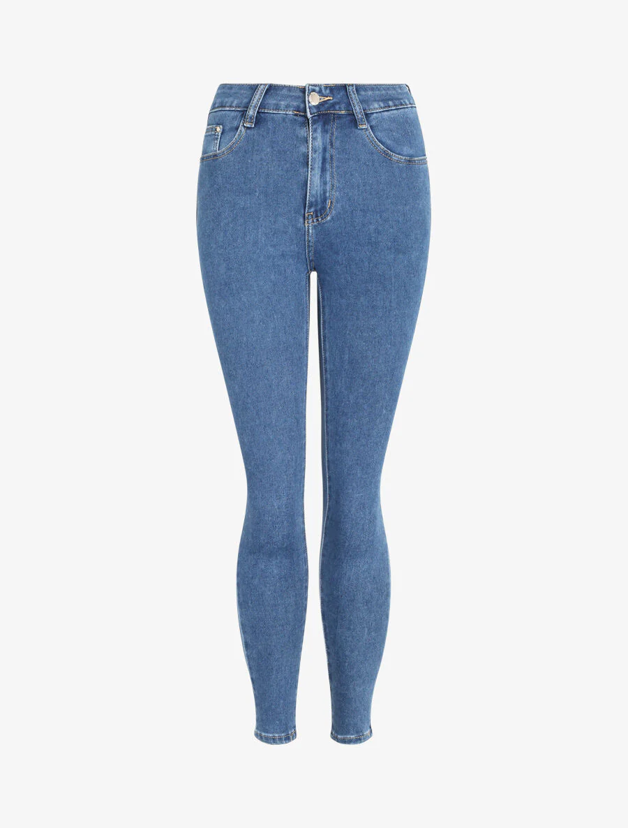 Jean met hoge taille - Blauw denim