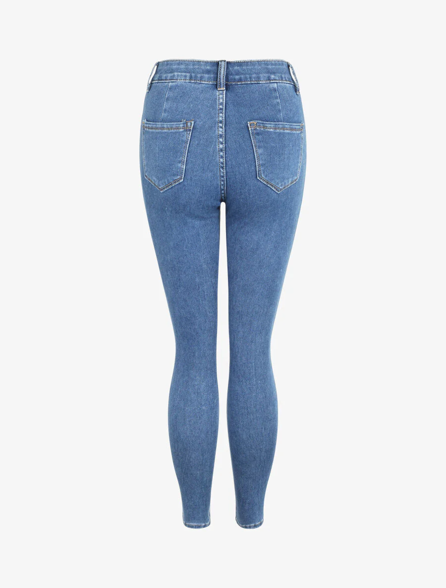 Jean met hoge taille - Blauw denim - Image 2