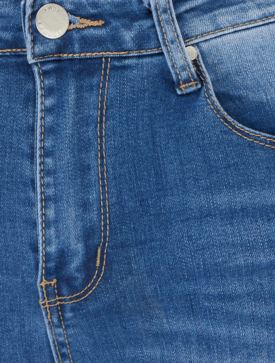 Jean met hoge taille, skinny fit - Blauw - Image 3