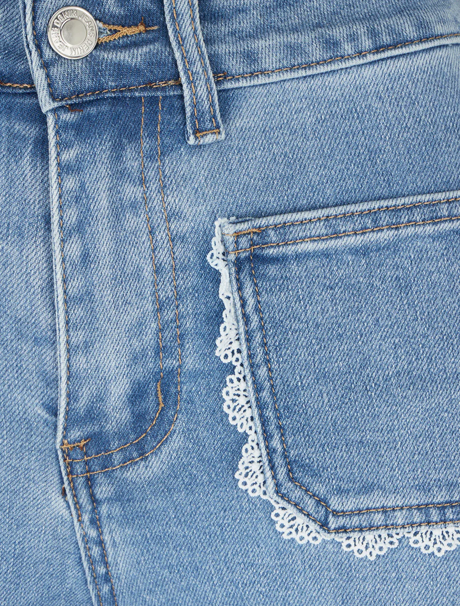 Jean met kanten details - Blauw - Image 3