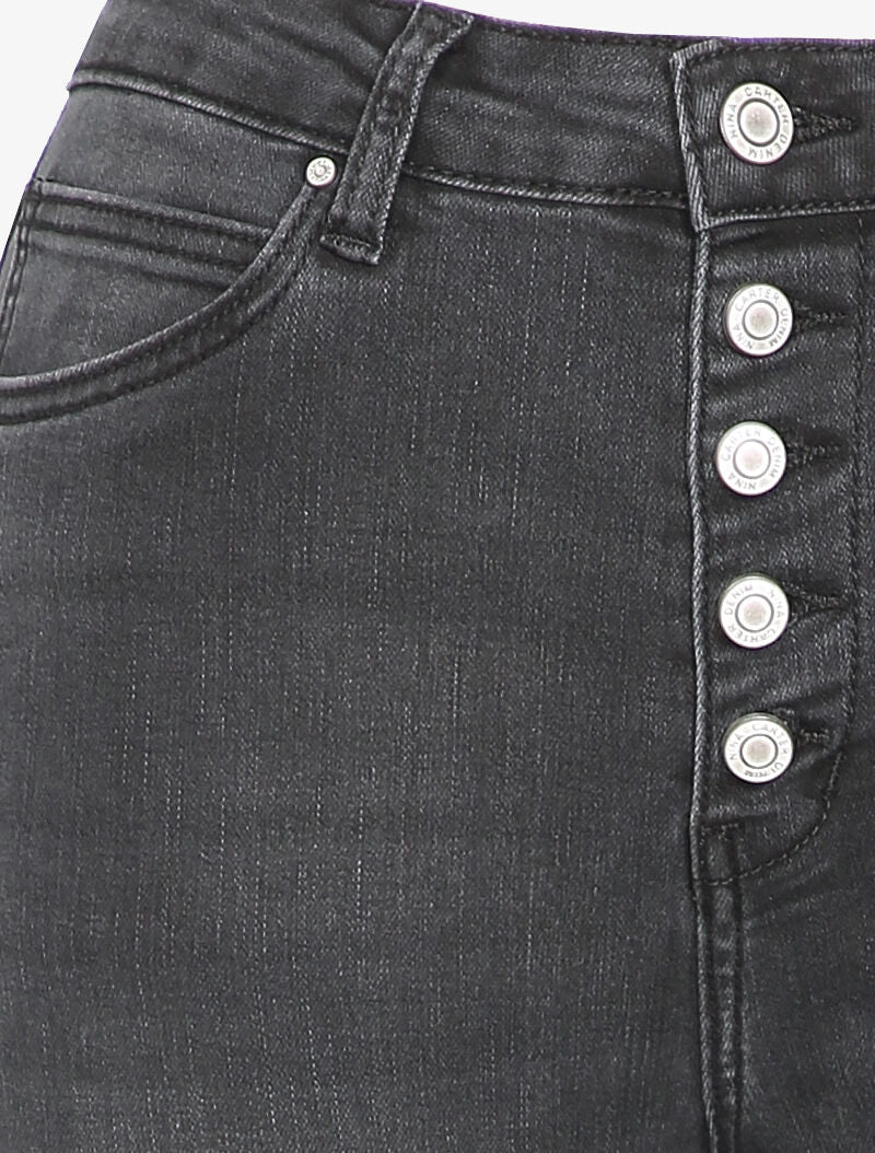 Verbleekte jeans met knoopsgat - Donkergrijs - Image 3