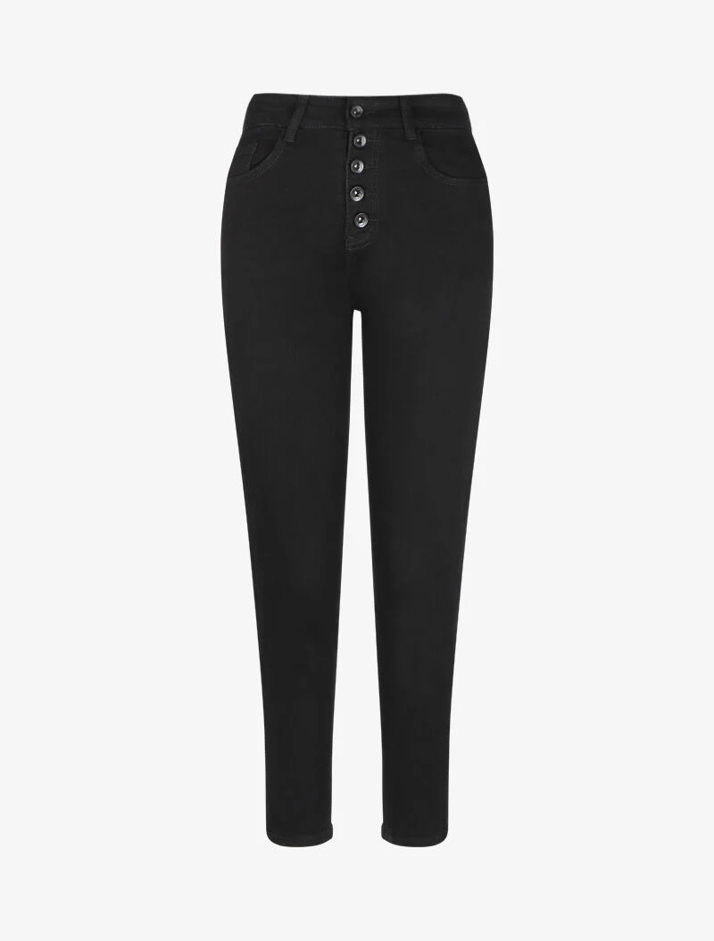 Jean met knoopsluiting - Zwart