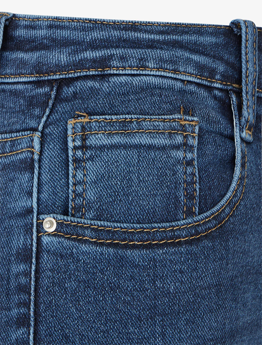 Jean met rafelige zomen en rechte snit - Blauw - Image 3