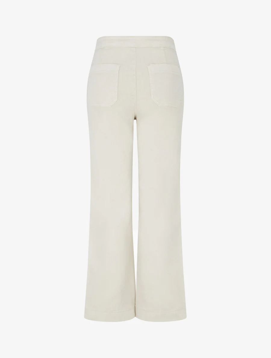 Jean met rechte pijpen en knopen. - Beige - Image 2