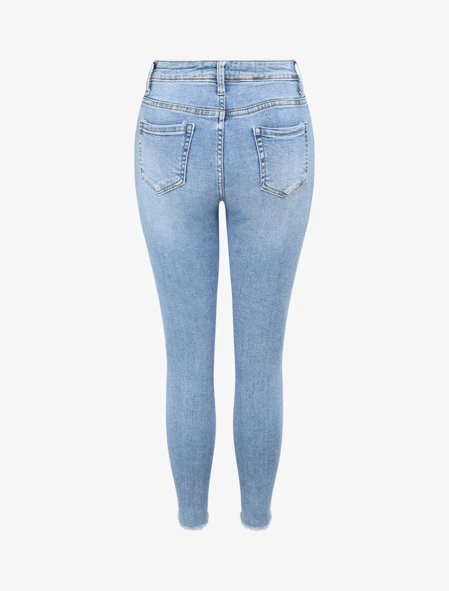 Jean met scheuren - Blauw denim - Image 2