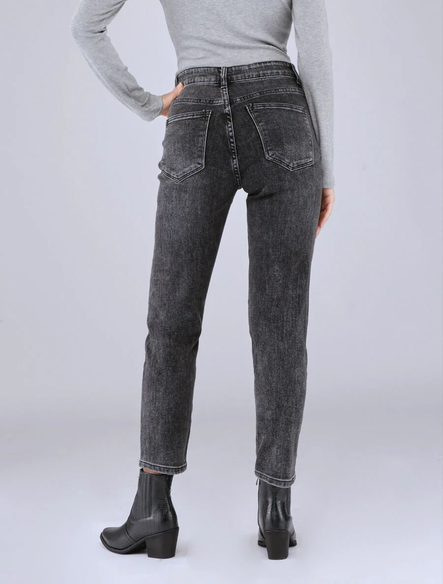 Jean met standaard taille knoopsluiting - Donkergrijs - Image 2