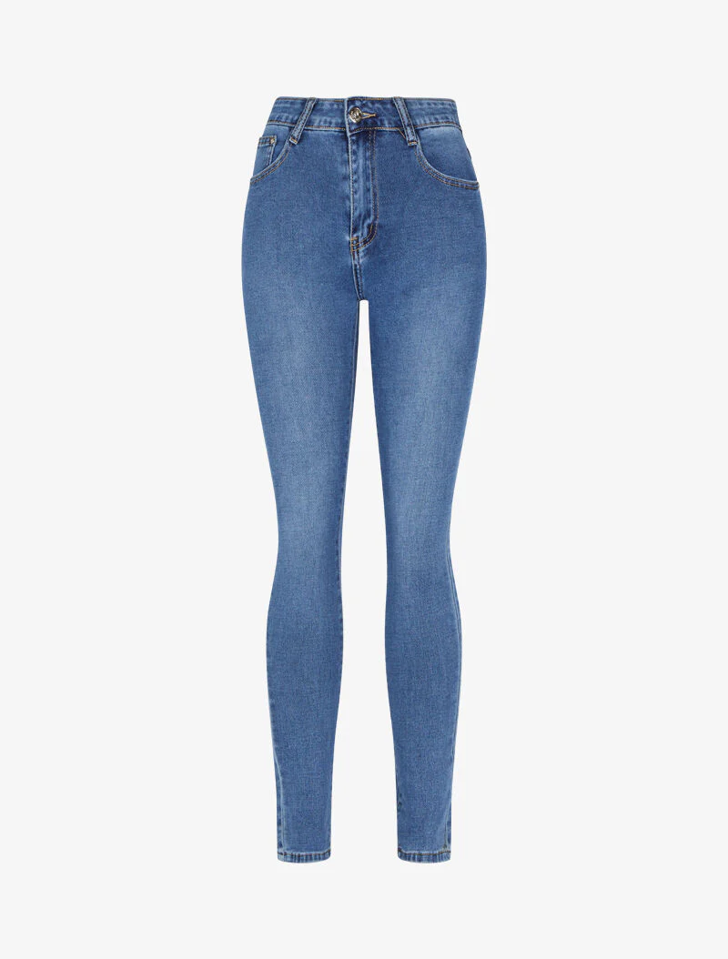 Jean met strass versierde achterzakken - blauw denim - Image 3
