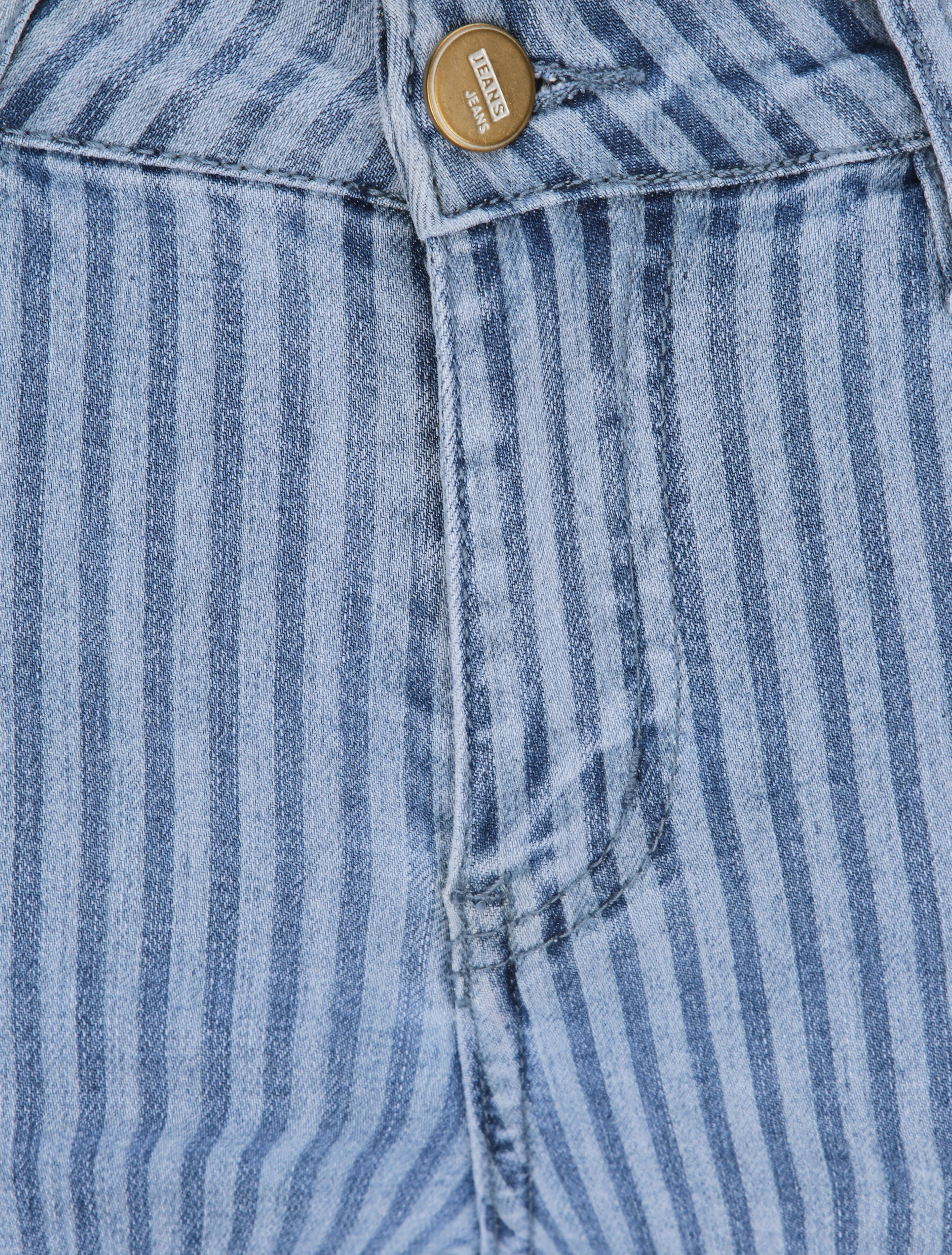 Jean met strepen - Blauw denim - Image 3