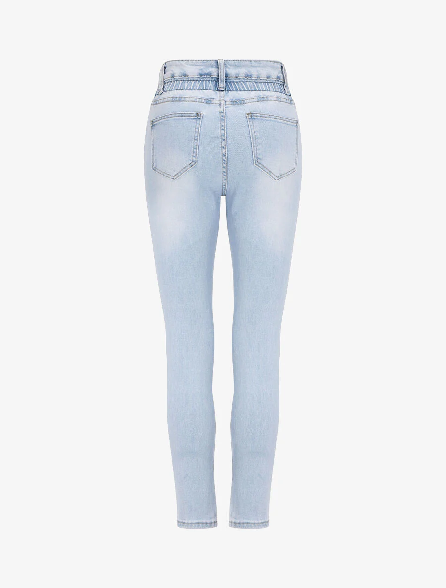Jean met taille-empire en elastiek - Lichtblauw - Image 2