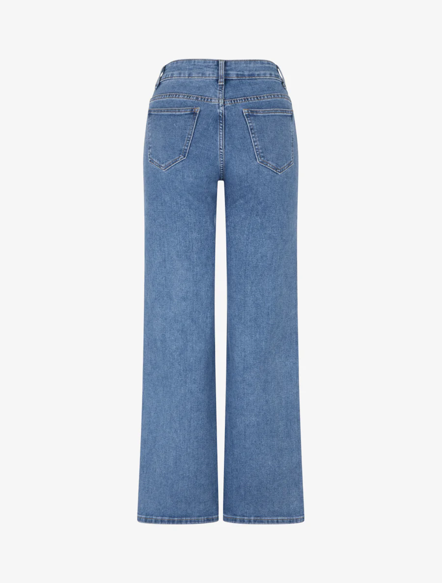 Jean met wijde pijpen en opgestikte zakken - Blauw - Image 2