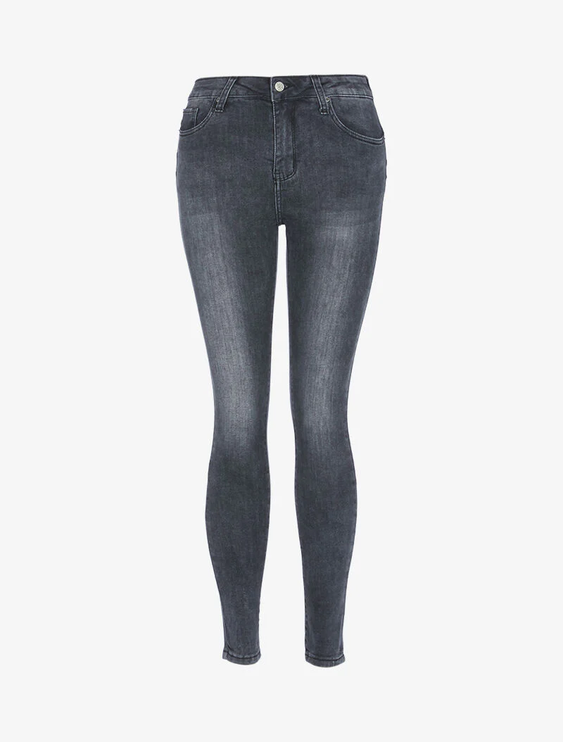 Jean push up gebleekt - donkergrijs - Image 3