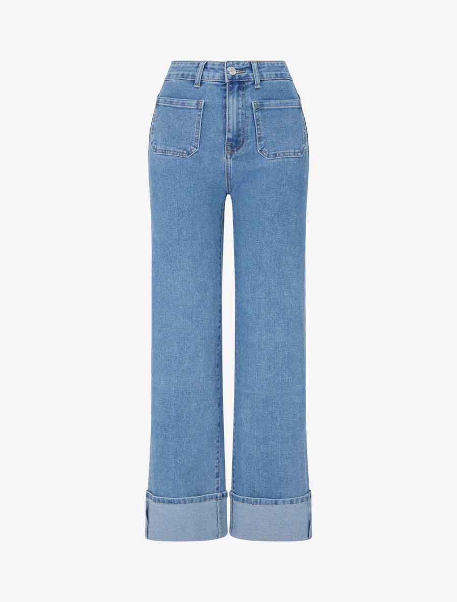 Jean push-up met 4 zakken - Blauw
