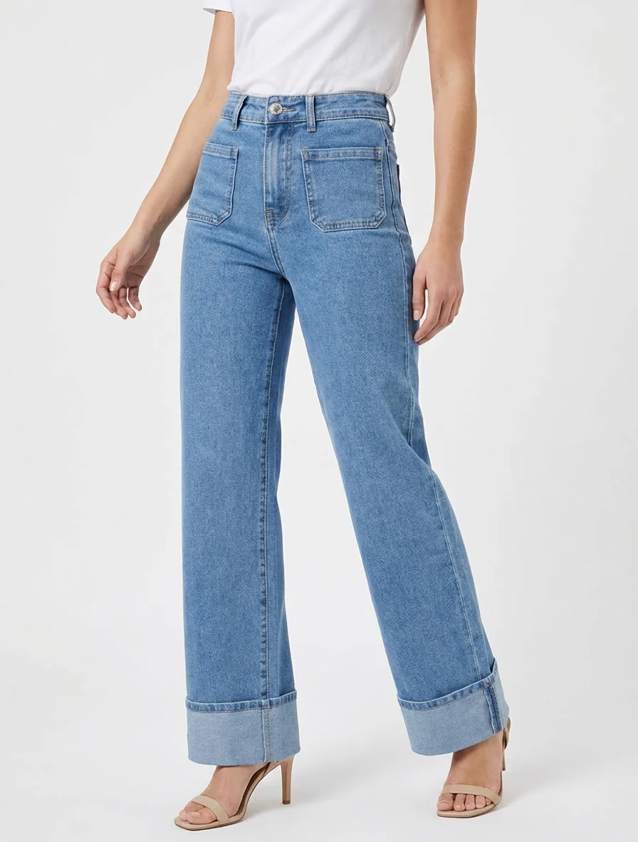 Jean push-up met 4 zakken - Blauw - Image 4