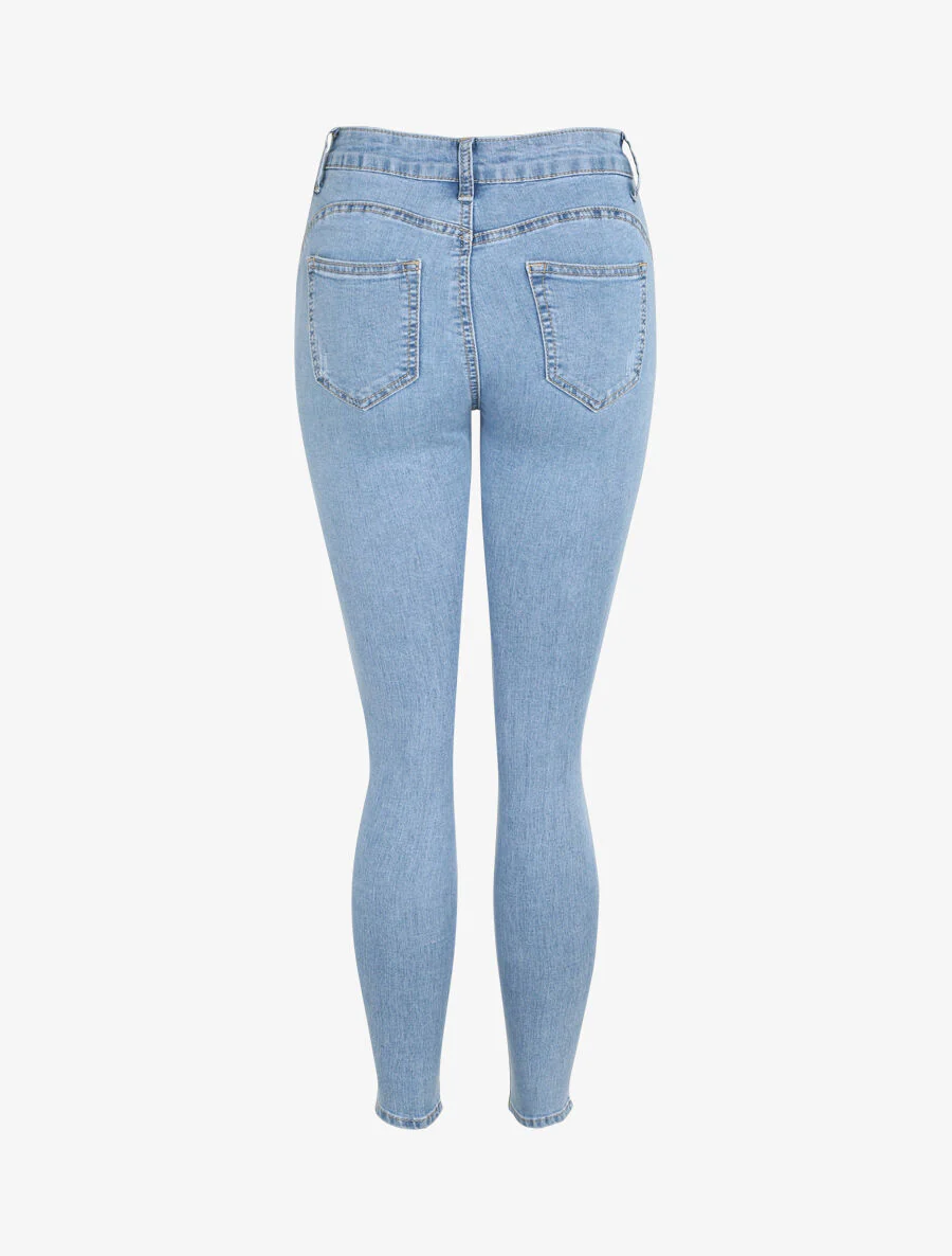 Jean push up met krasdetails - Lichtblauw - Image 4