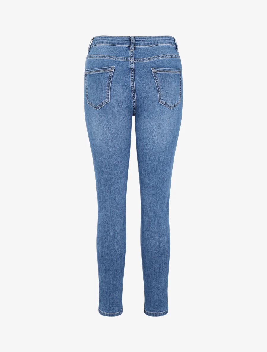 Hoge taille skinny jeans licht gewassen - Blauw - Image 2
