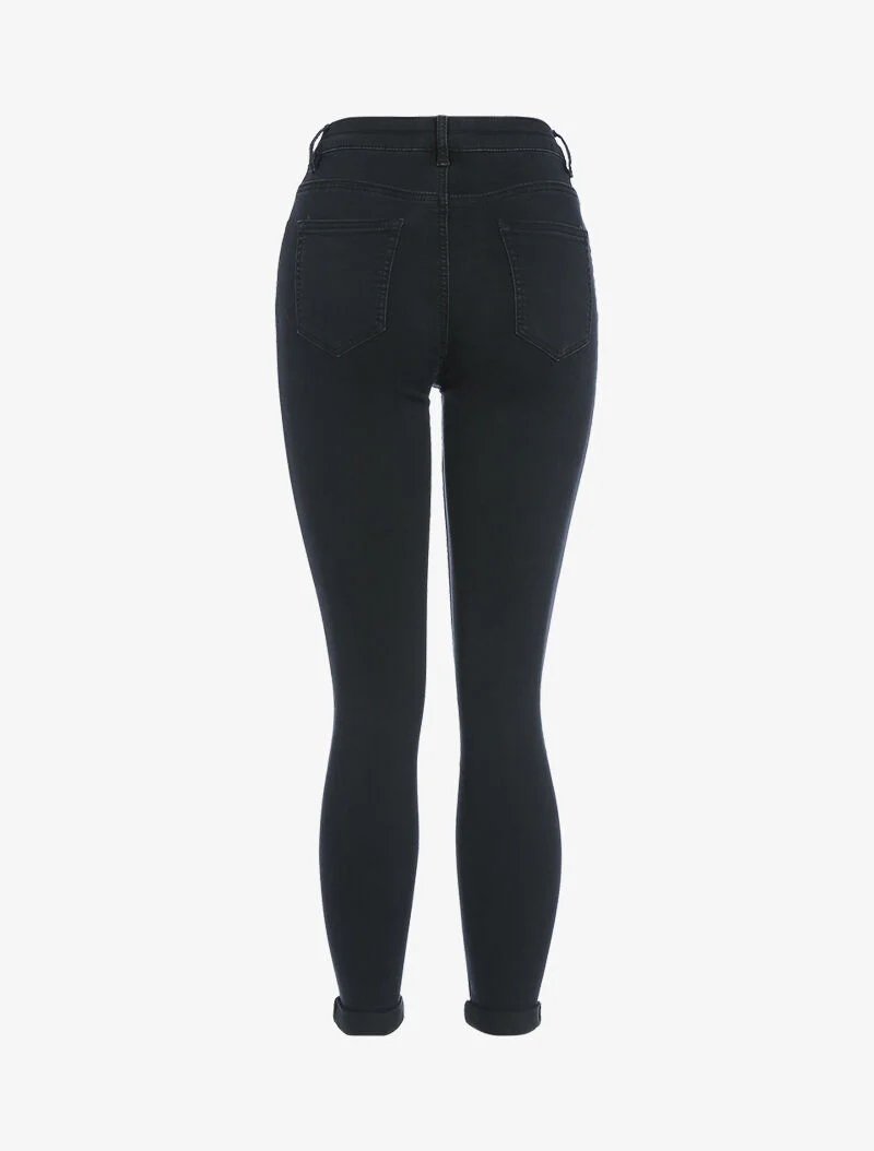 Hoge taille skinny jeans - zwart - Image 5