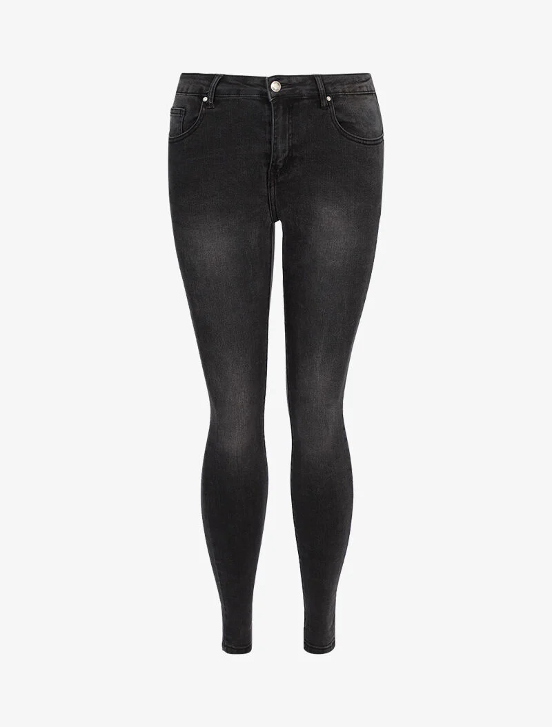 Licht gebleekte skinny jeans - zwart - Image 2