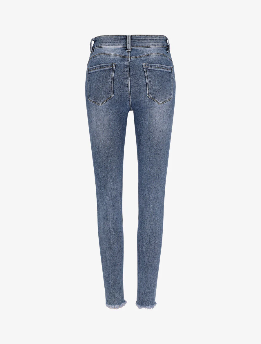 Jean skinny push up met scherpe zoomranden - Blauw - Image 2