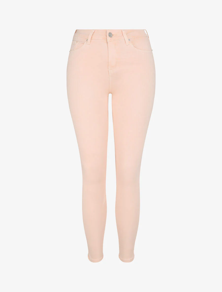 Jean skinny push up met zichtbare naden - Lichtroze