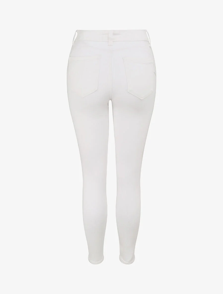 Jean skinny push up met zichtbare naden - Crème - Image 2