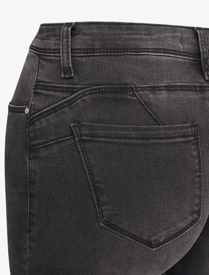 Skinny jeans standaard taille licht vervaagd - Donkergrijs - Image 3