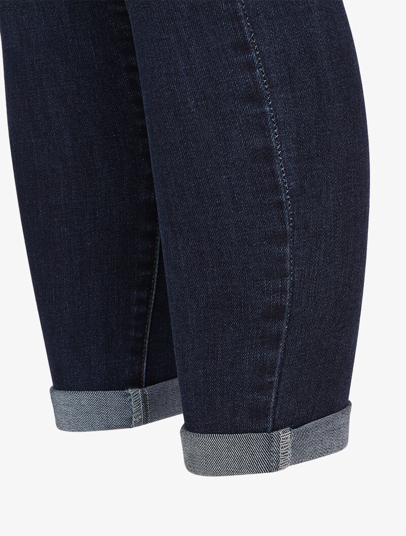 Jean skinny verbleekt met een opgerolde zoom - Donkerblauw - Image 3