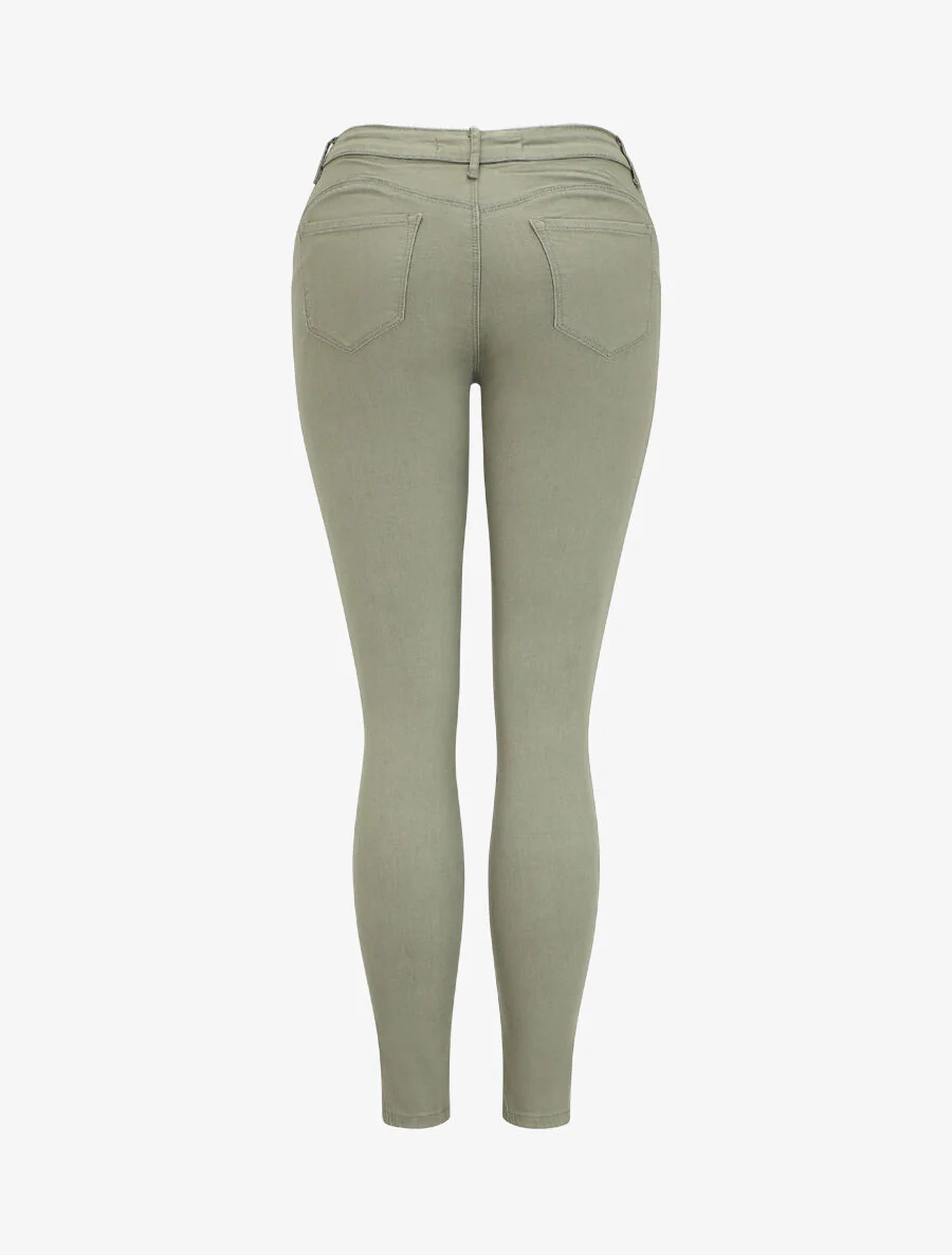 Jean slim eenkleurig push up - Kakigroen - Image 2